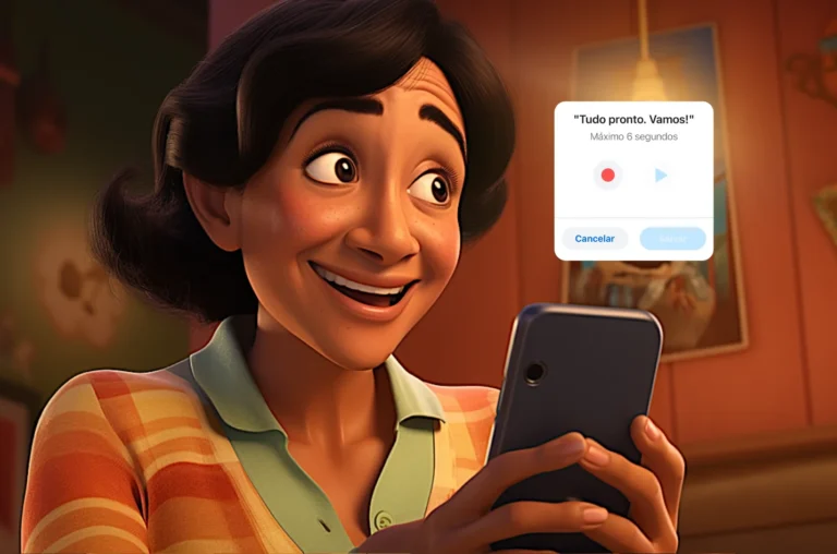 animated character sending voice message