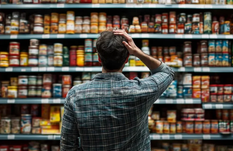 man shopping grocery store